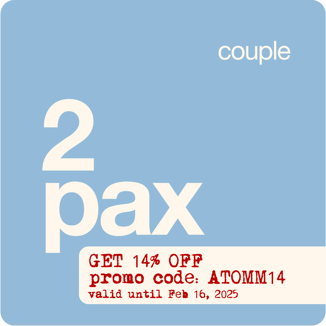 2 pax (couple)