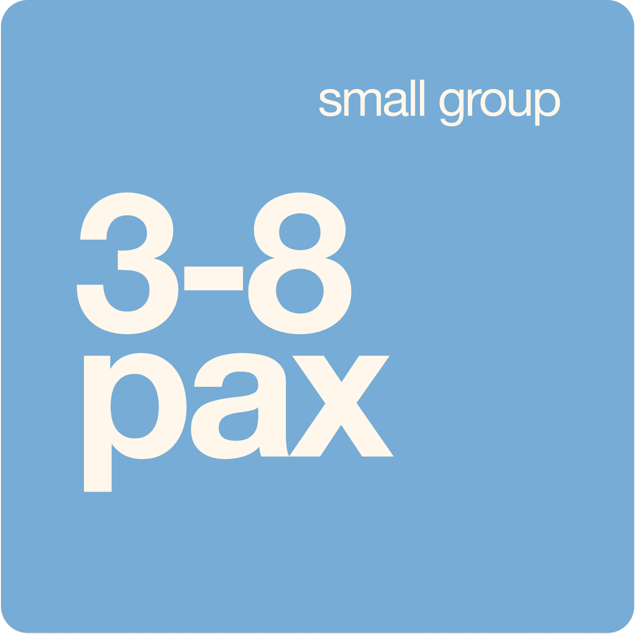 3-8 pax (small group)